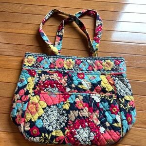 Vera Bradley Red and Pink Quilted Tote Bag
